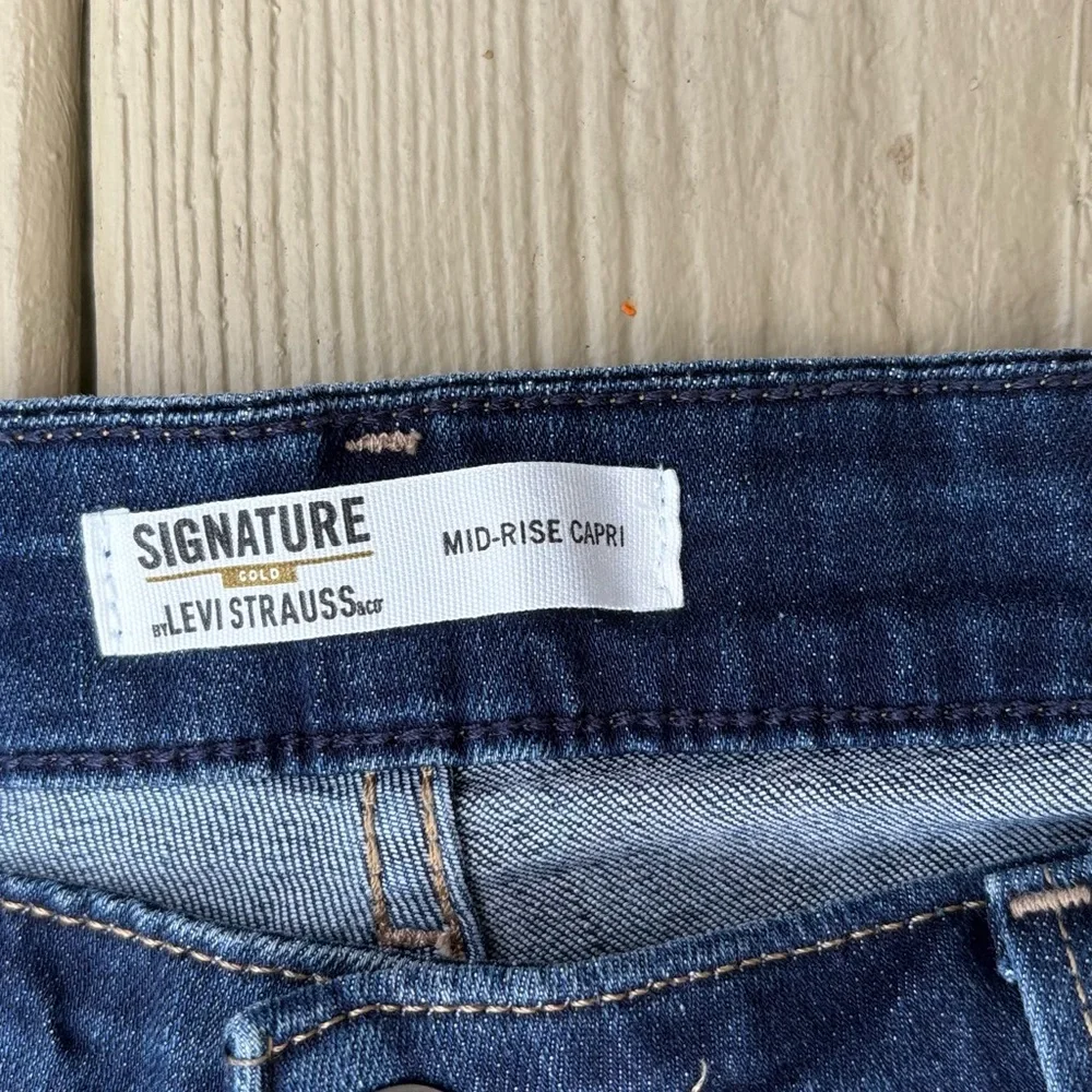 LEVIS Signature (Gold) by Levi Strauss Dark Blue Ankle Mid-Rise Jeans, Size: 14